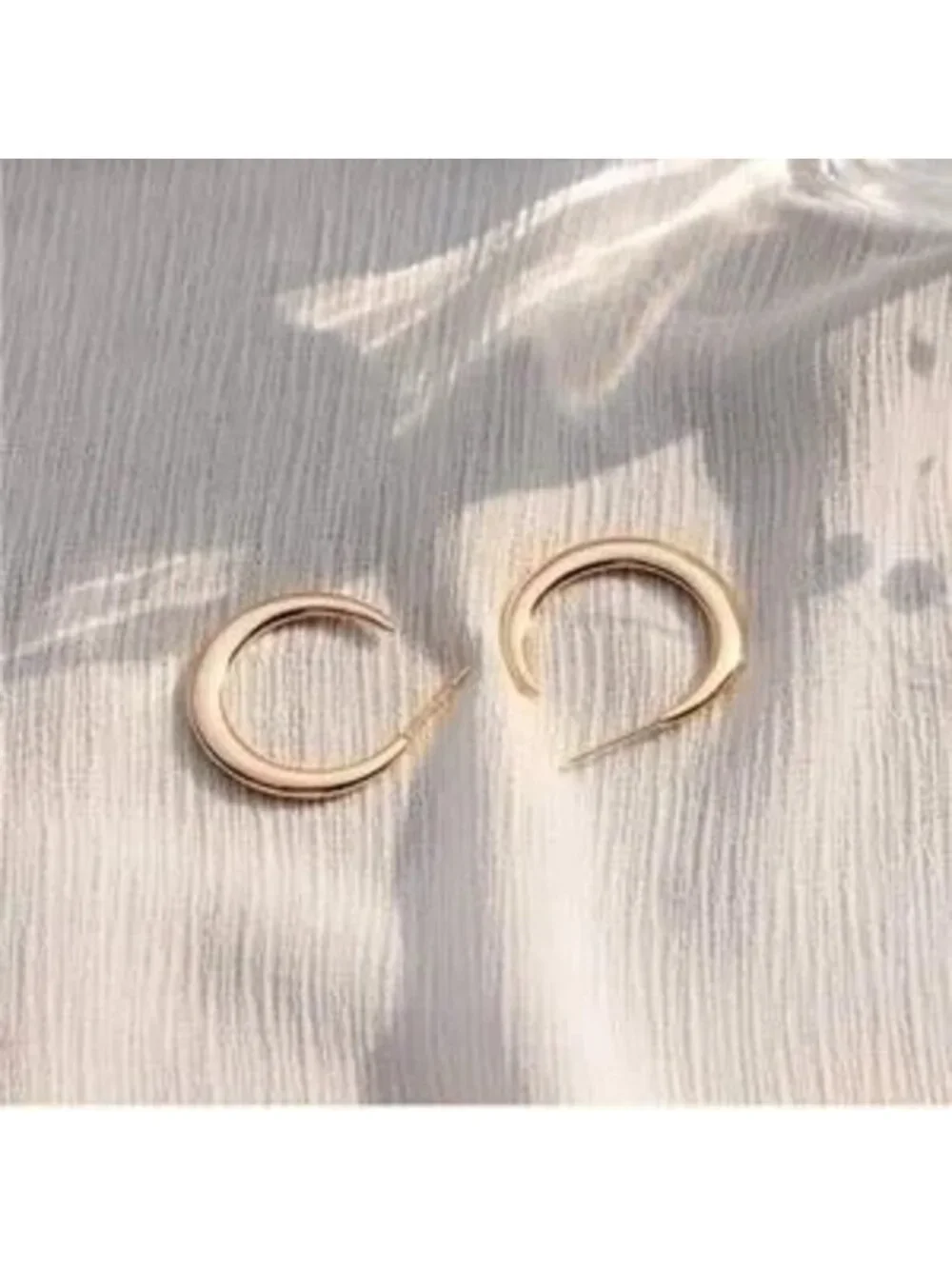 Gold 14k Gold Plated Cuff Hoop Earrings